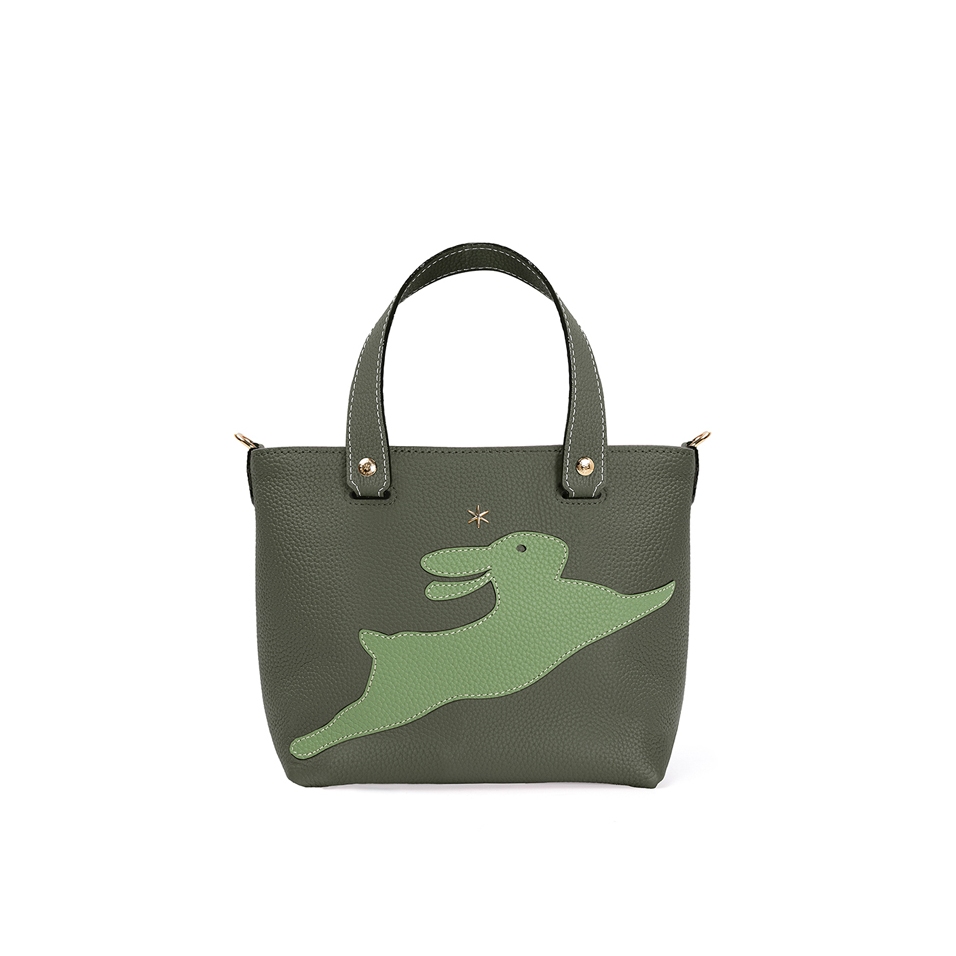 'En L'Air le Sac Lièvre' Nappa Leather Handbag Taiga & Gold