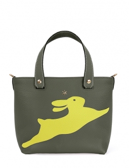 'En L'Air le Sac Lièvre' Sac Cabas Cuir Nappa Taiga & Or
