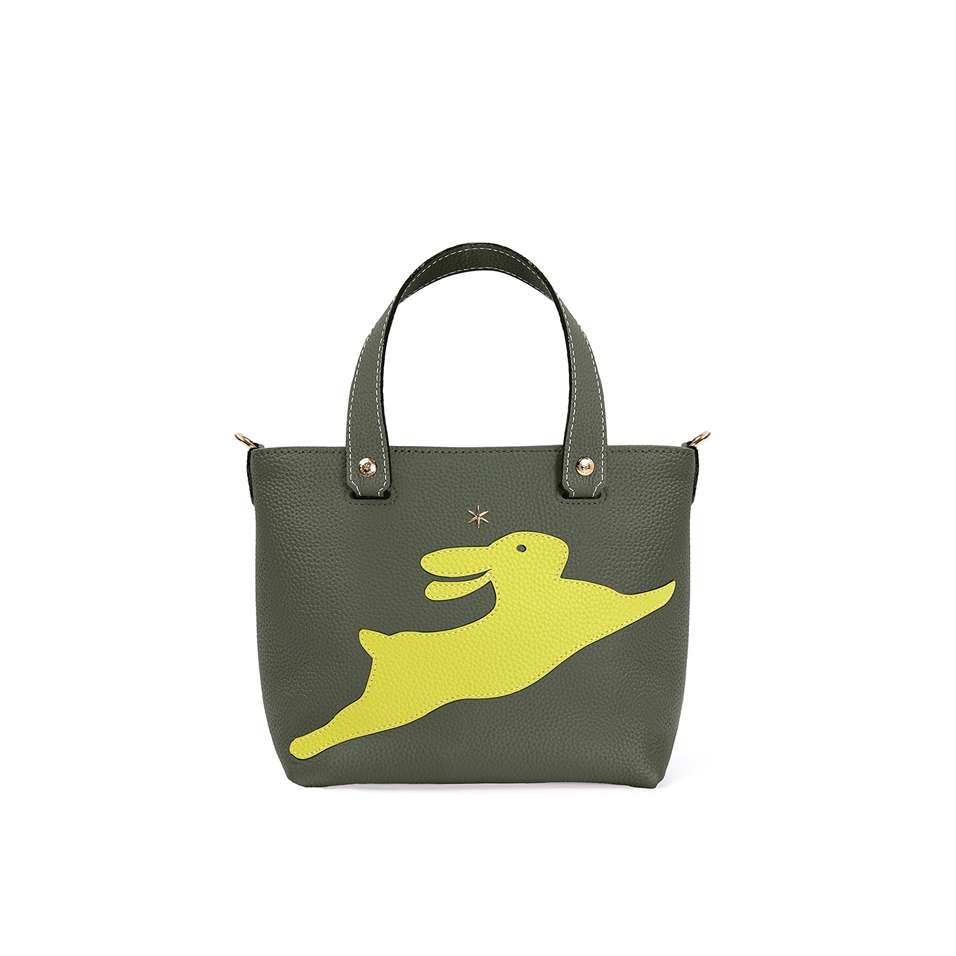 'En L'Air le Sac Lièvre' Sac Cabas Cuir Nappa Taiga & Or