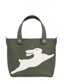 'En L'Air le Sac Lièvre' Nappa Leather Handbag Taiga & Gold