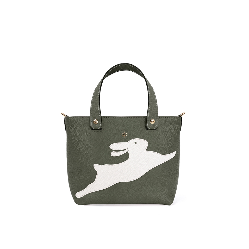 'En L'Air le Sac Lièvre' Nappa Leather Handbag Taiga & Gold