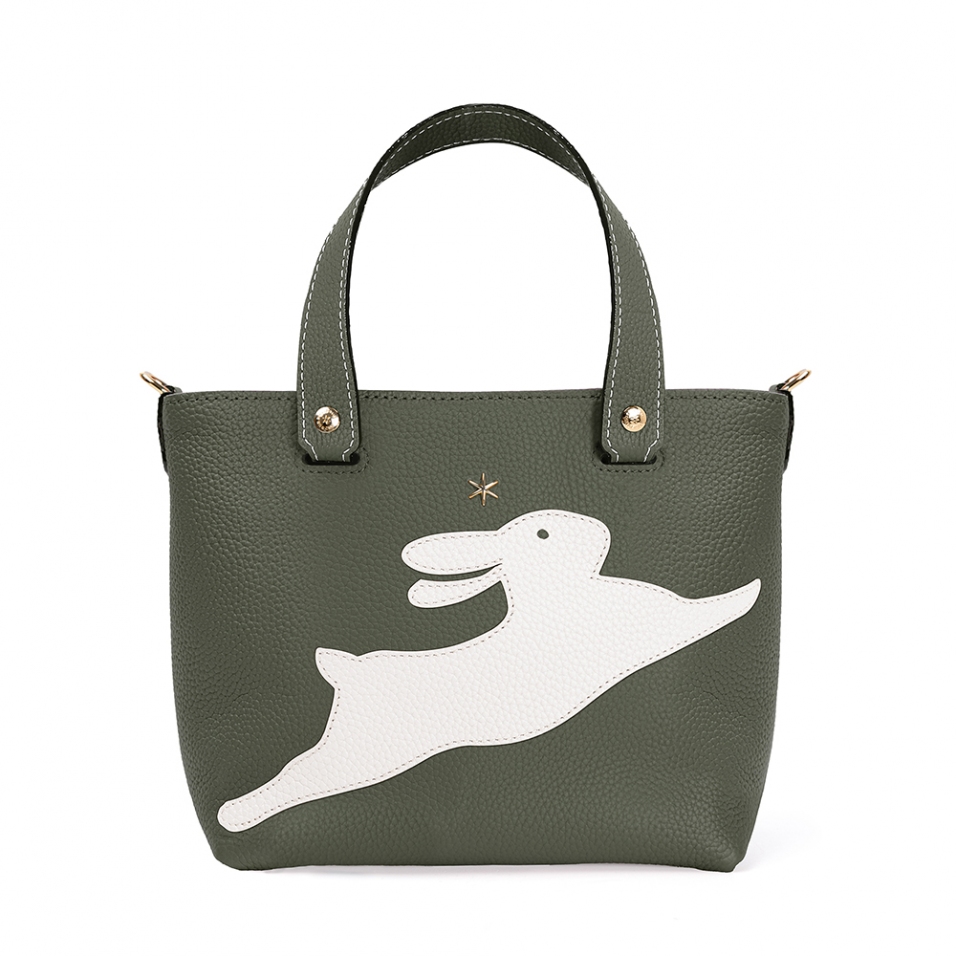 'En L'Air le Sac Lièvre' Sac Cabas Cuir Nappa Taiga & Or