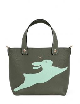 'En L'Air le Sac Lièvre' Sac Cabas Cuir Nappa Taiga & Or