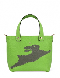 'En L'Air le Sac Lièvre' Sac Cabas Cuir Nappa Pomme & Or