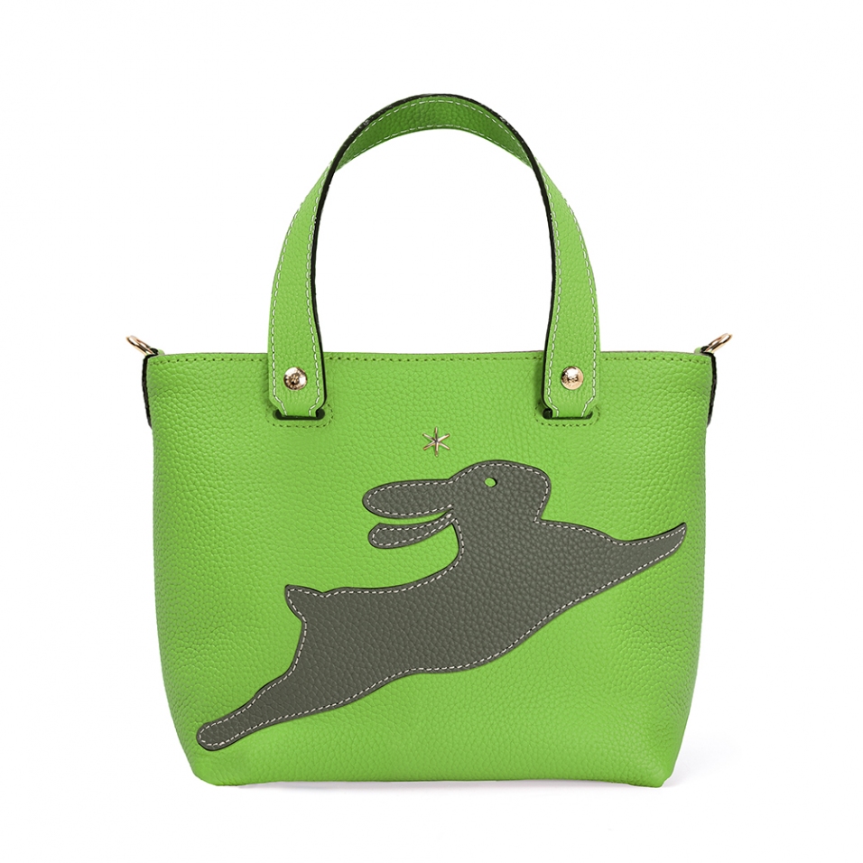 'En L'Air le Sac Lièvre' Sac Cabas Cuir Nappa Pomme & Or
