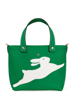 'En L'Air le Sac Lièvre' Sac Cabas Cuir Nappa Lagon & Or