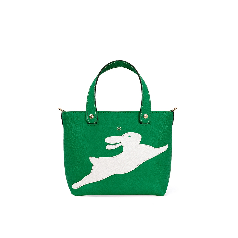 'En L'Air le Sac Lièvre' Sac Cabas Cuir Nappa Lagon & Or