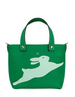 'En L'Air le Sac Lièvre' Nappa Leather Handbag Green & Gold