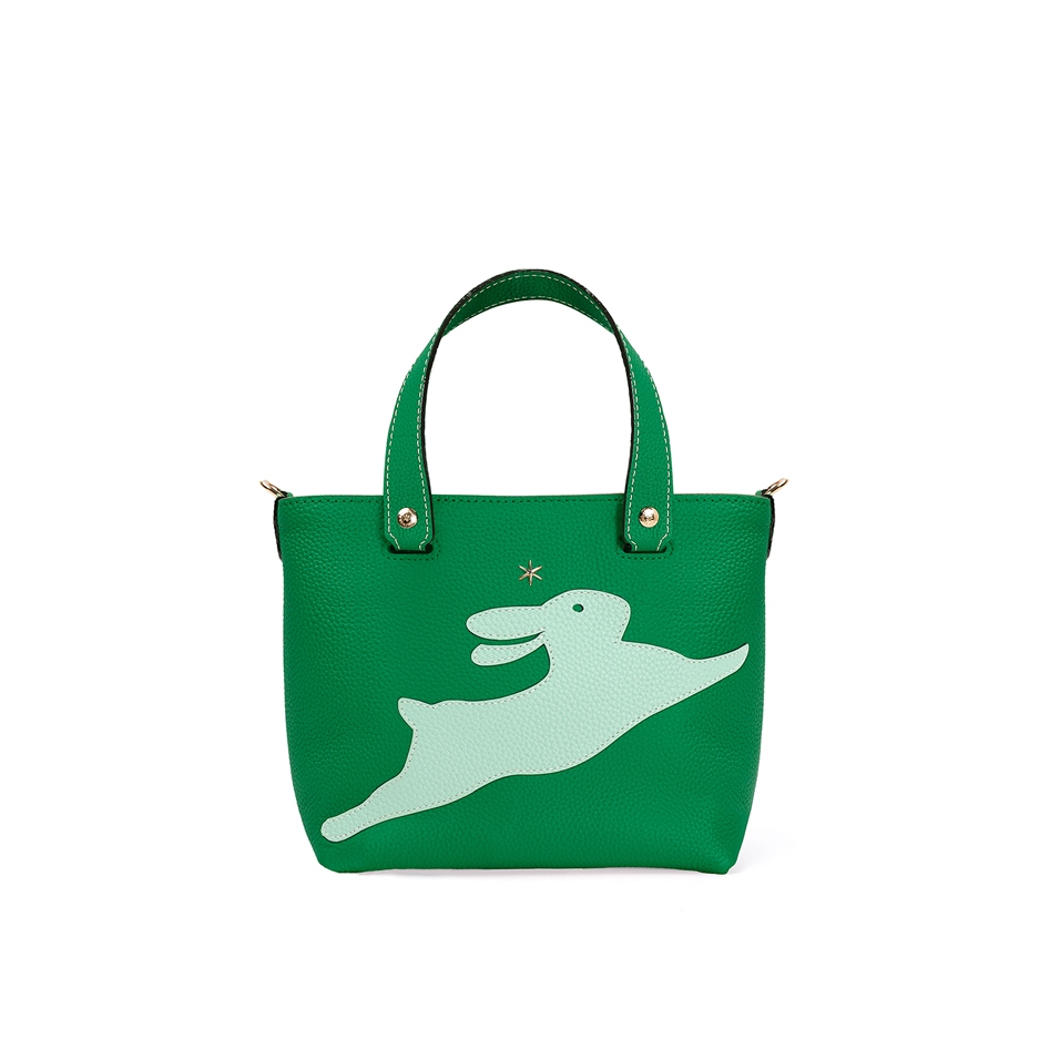 'En L'Air le Sac Lièvre' Sac Cabas Cuir Nappa Lagon & Or