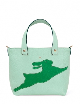 'En L'Air le Sac Lièvre' Nappa Leather Handbag Green & Gold