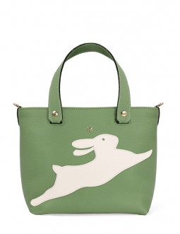 'En L'Air le Sac Lièvre' Nappa Leather Handbag Asperge & Gold