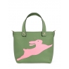 'En L'Air le Sac Lièvre' Sac Cabas Cuir Nappa Asperge & Or