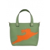 'En L'Air le Sac Lièvre' Sac Cabas Cuir Nappa Asperge & Or