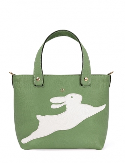 'En L'Air le Sac Lièvre' Nappa Leather Handbag Asperge & Gold