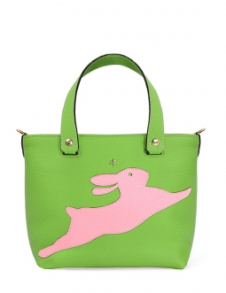 'En L'Air le Sac Lièvre' Sac Cabas Cuir Nappa Pomme & Or