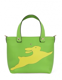 'En L'Air le Sac Lièvre' Sac Cabas Cuir Nappa Pomme & Or