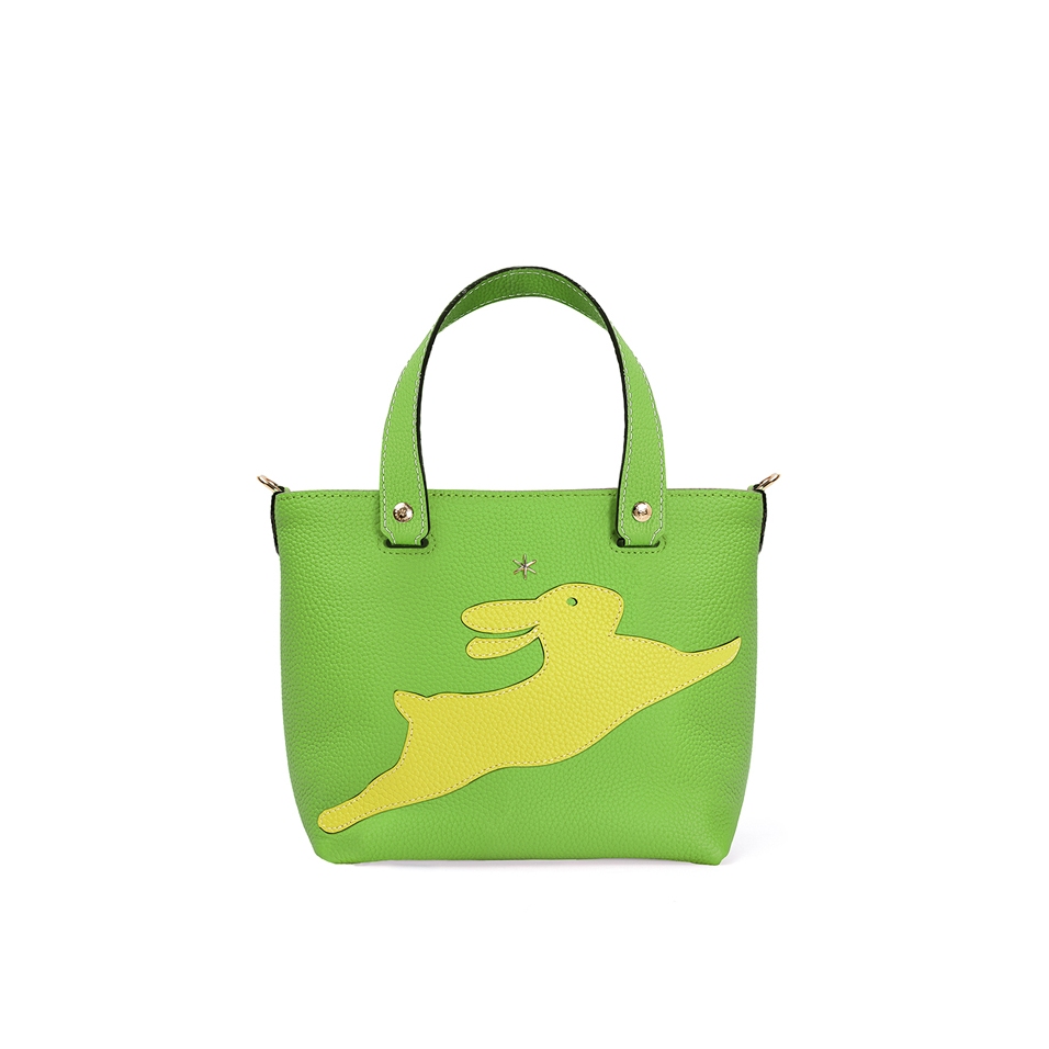 'En L'Air le Sac Lièvre' Sac Cabas Cuir Nappa Pomme & Or