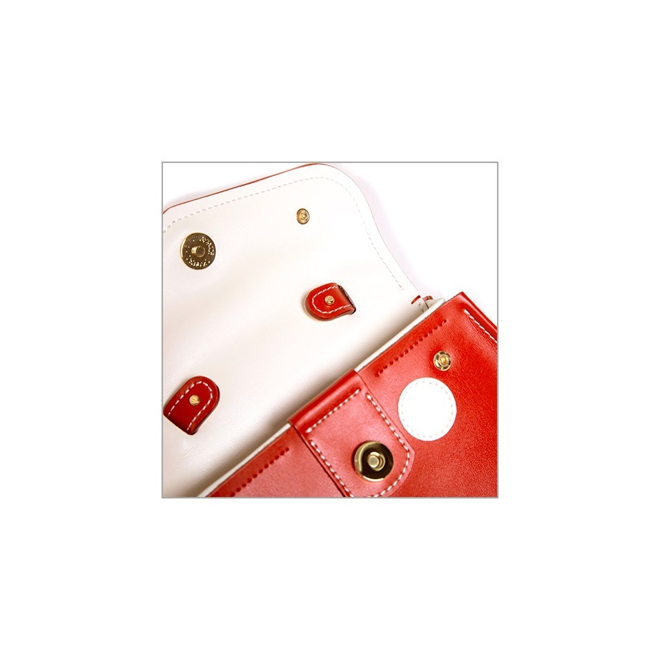 'Chantilly Silk Pois' Leather handbag Bordeaux & Gold