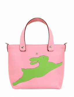 'En L'Air le Sac Lièvre' Nappa Leather Handbag Light Pink & Gold