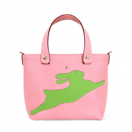 'En L'Air le Sac Lièvre' Nappa Leather Handbag Light Pink & Gold