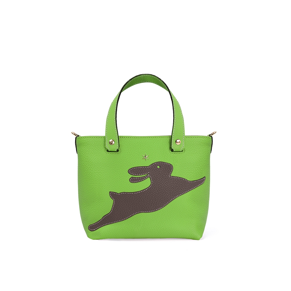 'En L'Air le Sac Lièvre' Sac Cabas Cuir Nappa Pomme & Or
