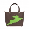 'En L'Air le Sac Lièvre' Sac Cabas Cuir Nappa Chocolat & Or