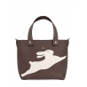 'En L'Air le Sac Lièvre' Nappa Leather Handbag Chocolate & Gold