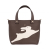 'En L'Air le Sac Lièvre' Sac Cabas Cuir Nappa Chocolat & Or