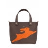 'En L'Air le Sac Lièvre' Sac Cabas Cuir Nappa Chocolat & Or