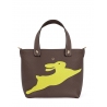 'En L'Air le Sac Lièvre' Sac Cabas Cuir Nappa Chocolat & Or