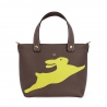 'En L'Air le Sac Lièvre' Nappa Leather Handbag Chocolate & Gold