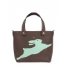'En L'Air le Sac Lièvre' Sac Cabas Cuir Nappa Chocolat & Or