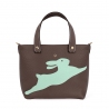 'En L'Air le Sac Lièvre' Nappa Leather Handbag Chocolate & Gold