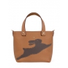 'En L'Air le Sac Lièvre' Sac Cabas Cuir Nappa Cognac & Or