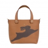 'En L'Air le Sac Lièvre' Sac Cabas Cuir Nappa Cognac & Or