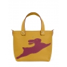 'En L'Air le Sac Lièvre' Sac Cabas Cuir Nappa Moutarde & Or