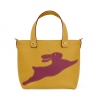 'En L'Air le Sac Lièvre' Sac Cabas Cuir Nappa Moutarde & Or