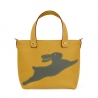 'En L'Air le Sac Lièvre' Sac Cabas Cuir Nappa Moutarde & Or