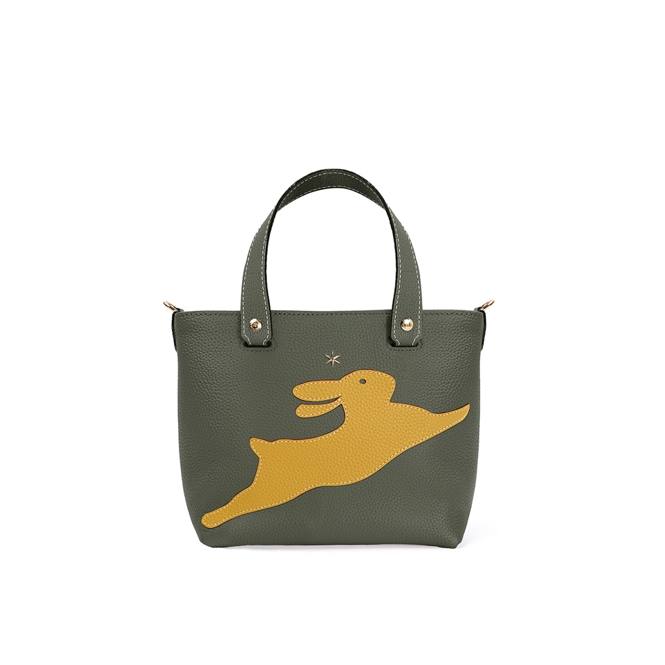 'En L'Air le Sac Lièvre' Nappa Leather Handbag Taiga & Gold