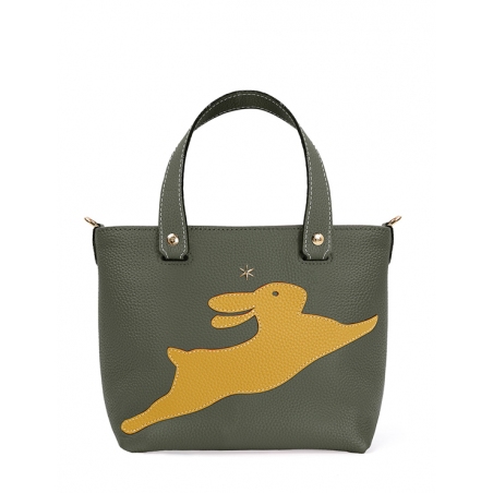 'En L'Air le Sac Lièvre' Nappa Leather Handbag Taiga & Gold