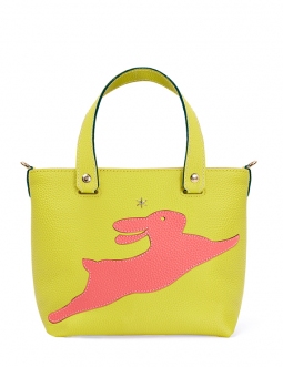 'En L'Air le Sac Lièvre' Sac Cabas Cuir Nappa Paille & Or