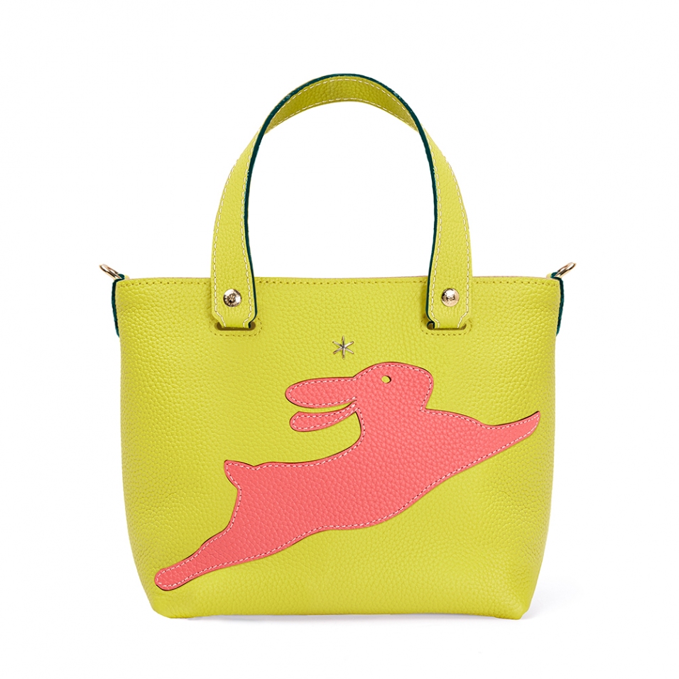 'En L'Air le Sac Lièvre' Sac Cabas Cuir Nappa Paille & Or