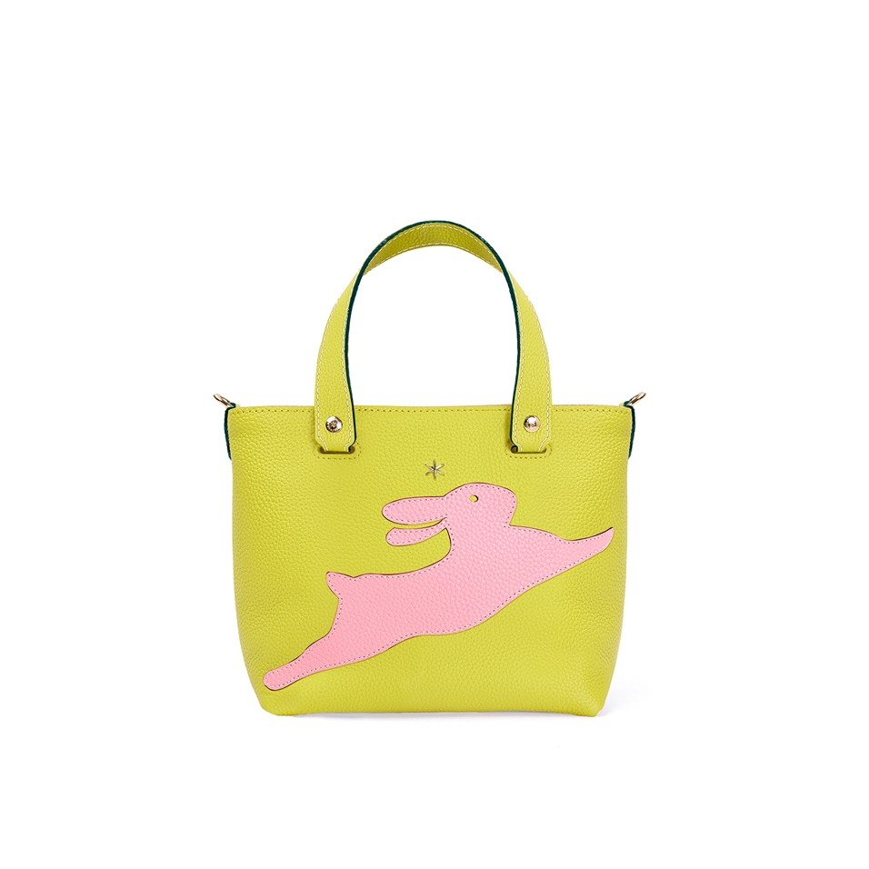 'En L'Air le Sac Lièvre' Sac Cabas Cuir Nappa Paille & Or