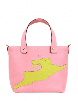 'En L'Air le Sac Lièvre' Nappa Leather Handbag Light Pink & Gold