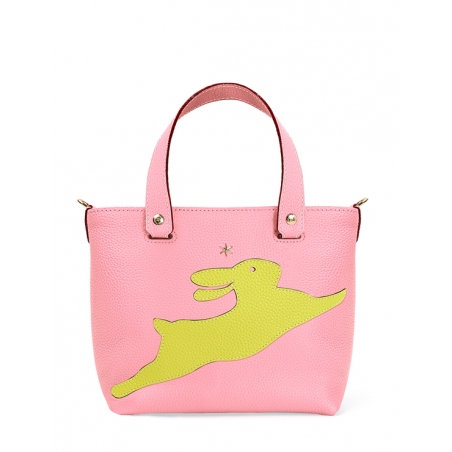 'En L'Air le Sac Lièvre' Nappa Leather Handbag Light Pink & Gold