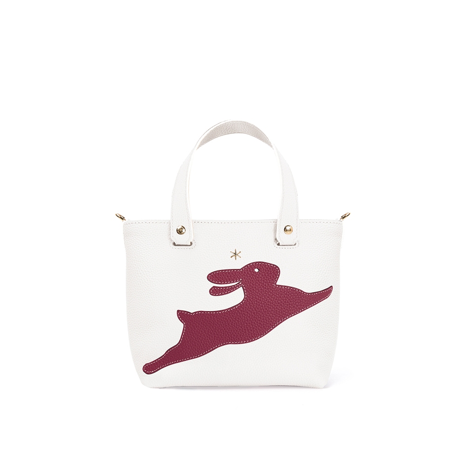 'En L'Air le Sac Lièvre' Nappa Leather Handbag Snow White & Gold