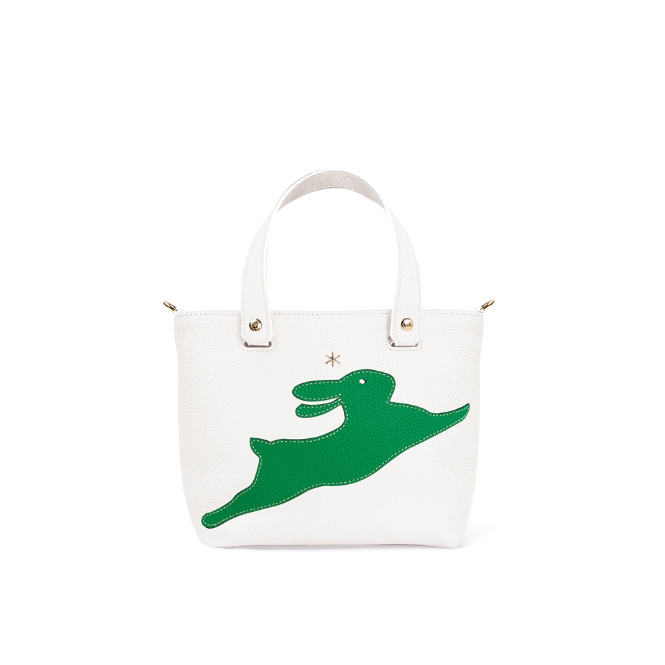 'En L'Air le Sac Lièvre' Sac Cabas Cuir Nappa Neige & Or