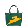 'En L'Air le Sac Lièvre' Sac Cabas Cuir Nappa Vert Pin & Or