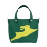 'En L'Air le Sac Lièvre' Sac Cabas Cuir Nappa Vert Pin & Or