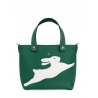 'En L'Air le Sac Lièvre' Sac Cabas Cuir Nappa Vert Pin & Or